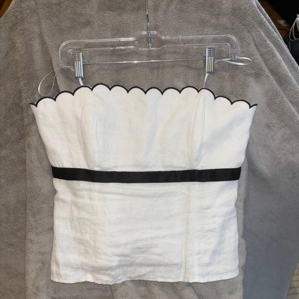 Reformation Evelyn White Linen Top